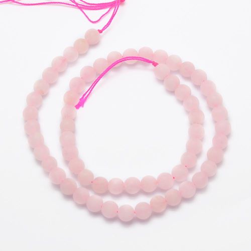 Rose Quartz Frosted Gemstone Bead