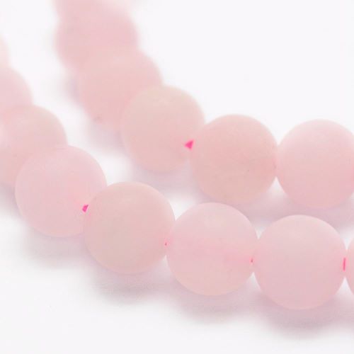 Rose Quartz Frosted Gemstone Bead