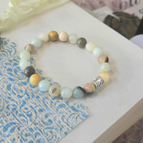 Flower Amazonite Gemstone Bracelet