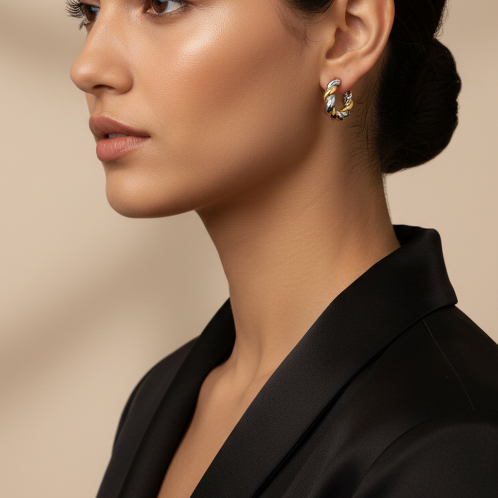 Twist & Shine C-Shape Earrings