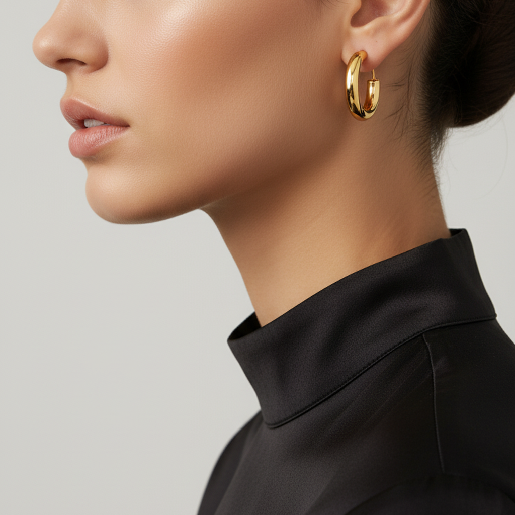 Sleek Crescent Studs