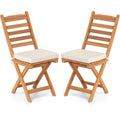 Patio Folding Chairs Set of 2 with Soft Seat Cushion-A