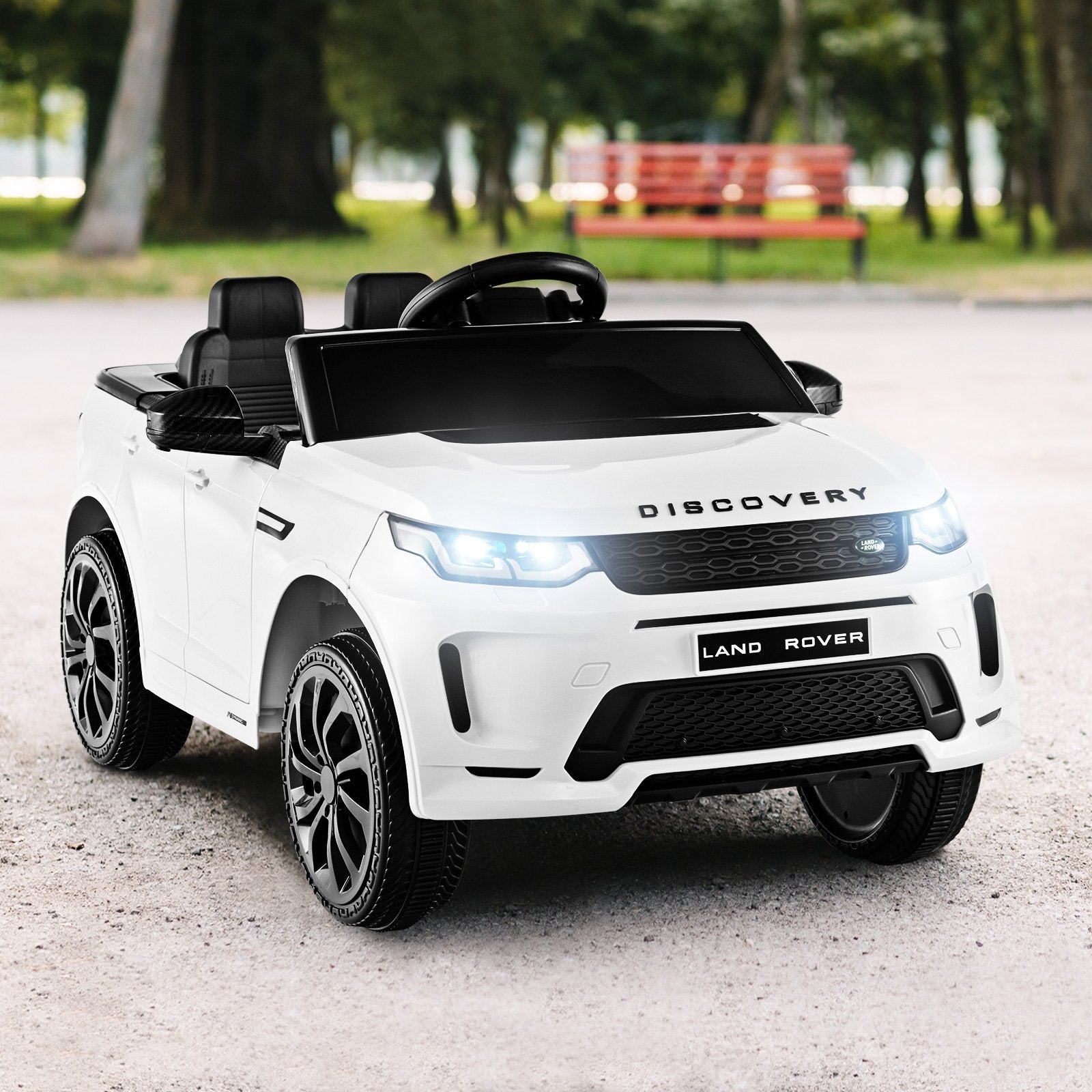 12V Kids Ride On Car with Remote Control Lockable Doors Slow Start System and LED Lights-Black