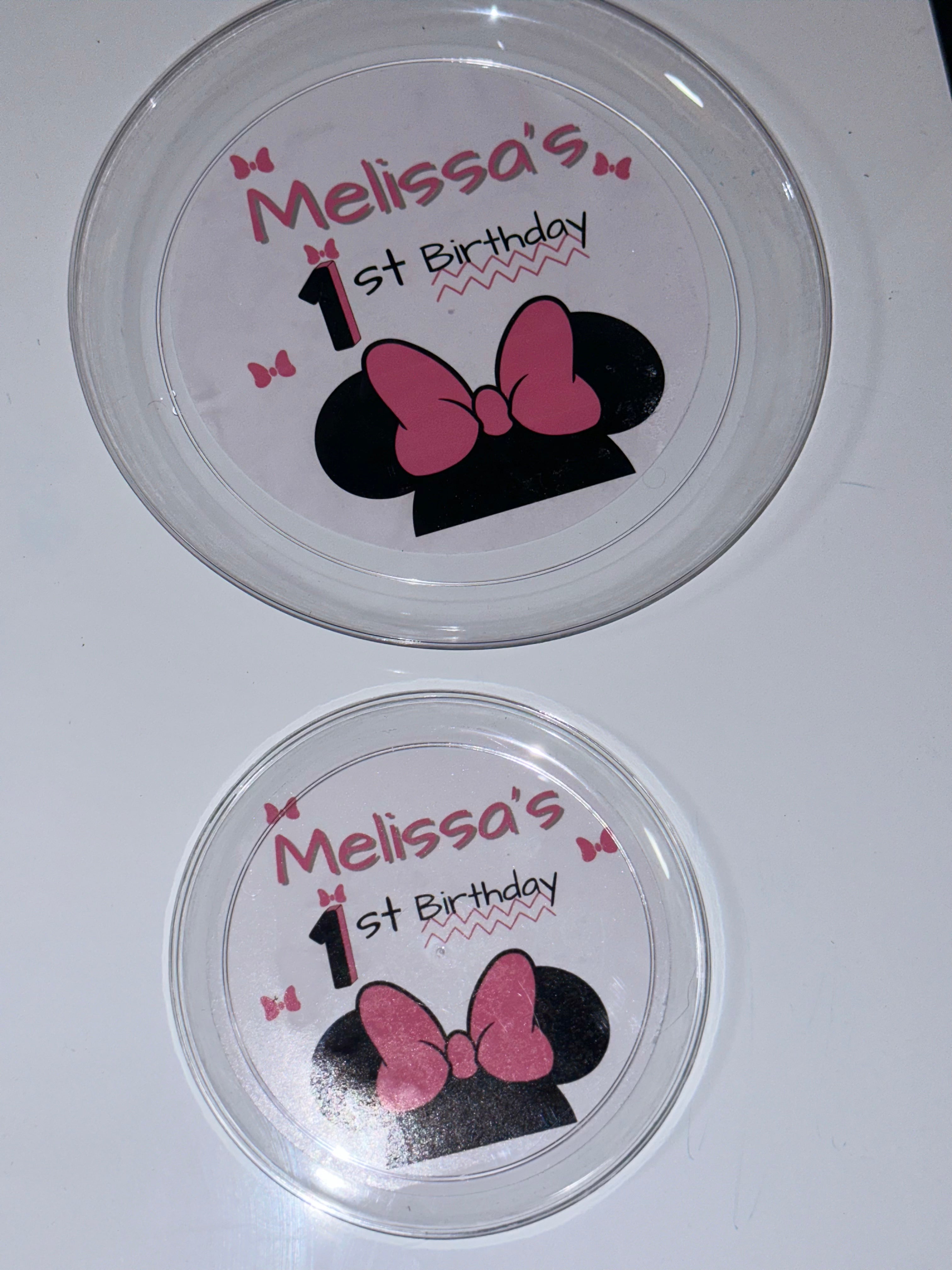Custom Plates Set of 12 - Durable Food-Safe Party Plates