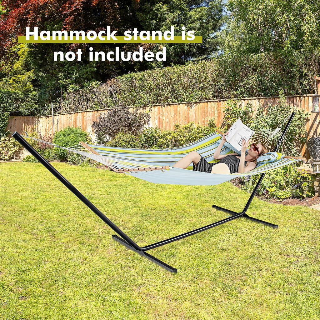 Foldable Portable Patio Hammock Swing Chair Bed with Detachable Pillow