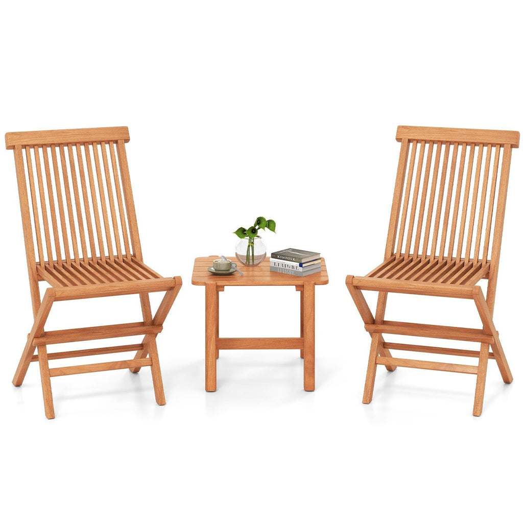 3 Pieces Folding Patio Bistro Set