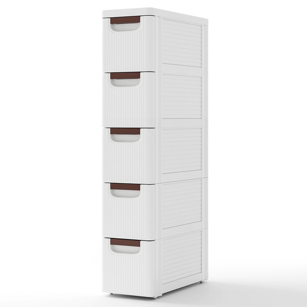 3/4/5/6-Drawer Rolling Organizer Unit Narrow Storage Cabinet with Built-In Wheels for Small Space-3-Drawer