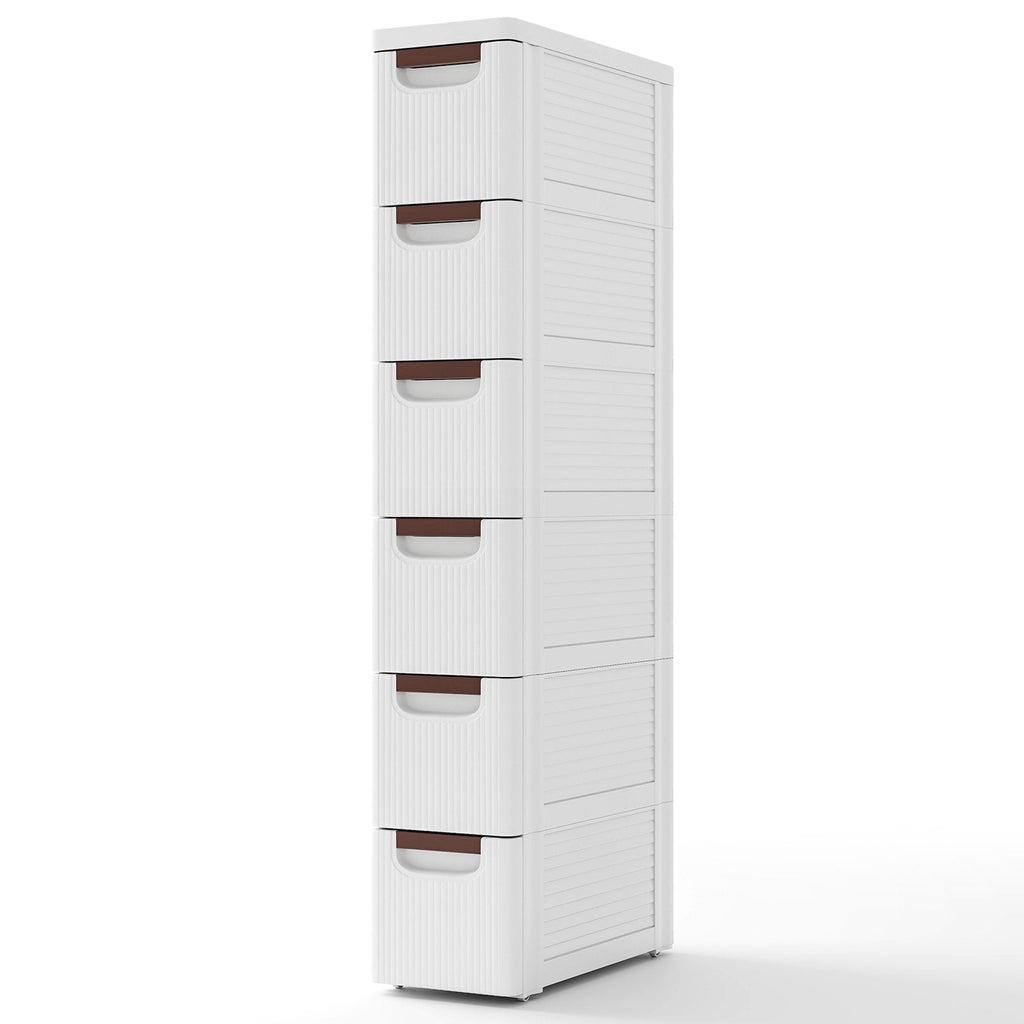 3/4/5/6-Drawer Rolling Organizer Unit Narrow Storage Cabinet with Built-In Wheels for Small Space-3-Drawer