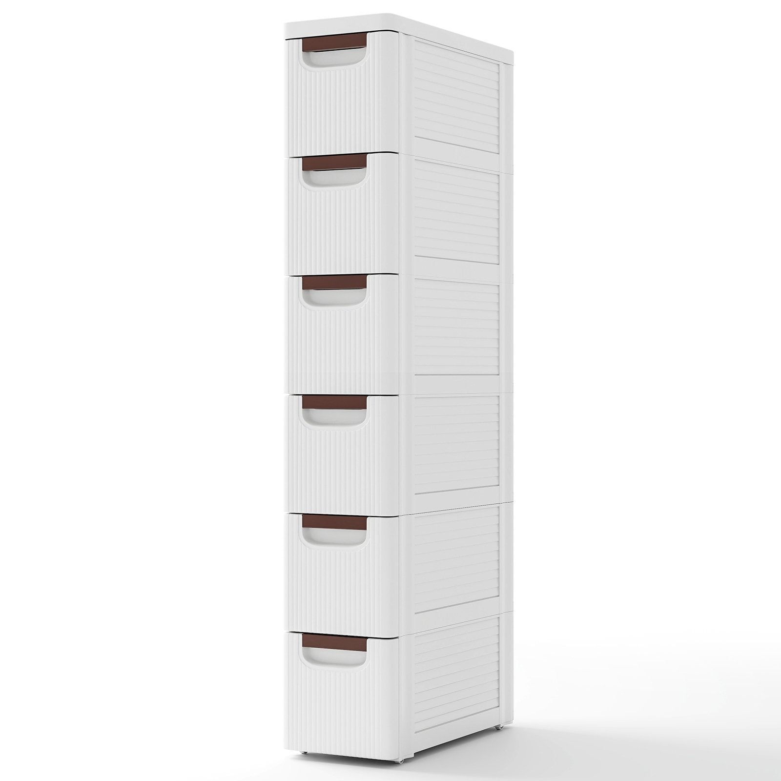 3/4/5/6-Drawer Rolling Organizer Unit Narrow Storage Cabinet with Built-In Wheels for Small Space-3-Drawer