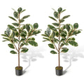 2 Pack 4.3 Feet Tall Artificial Bird of Paradise Plant Fake Banana Leaf-Green