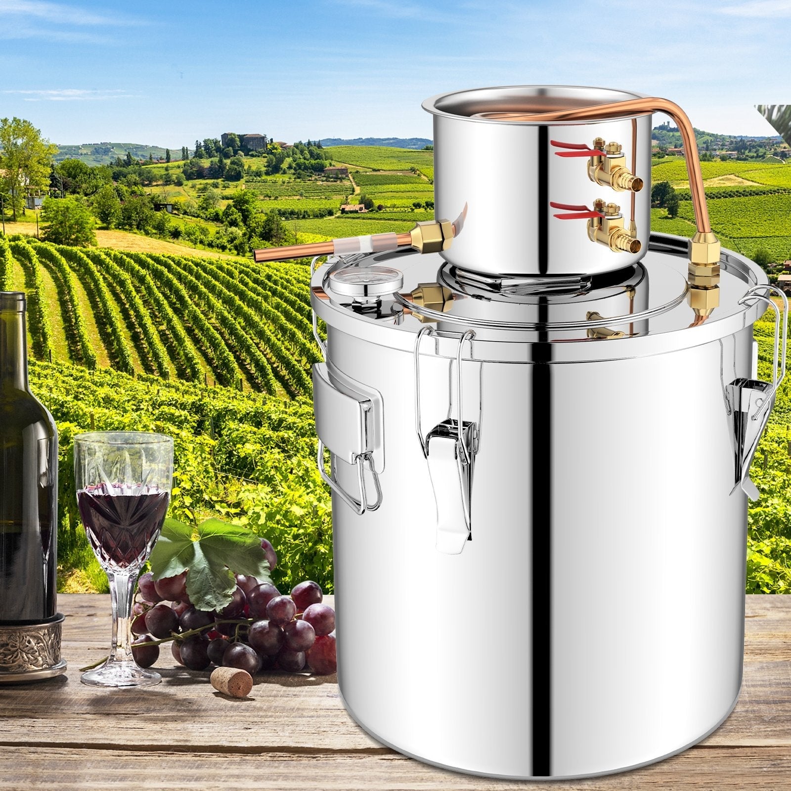 5 Gal 40 L Water Juicer Maker with 2 Stainless Steel Pots-5 Gal