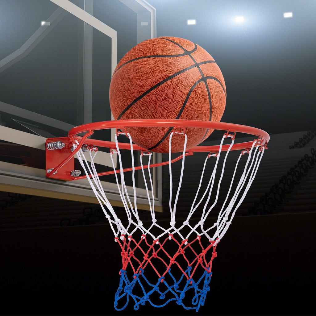 18 Inch Basketball Rim Goal Replacement with All Weather Net and Mounting Hardware-Black