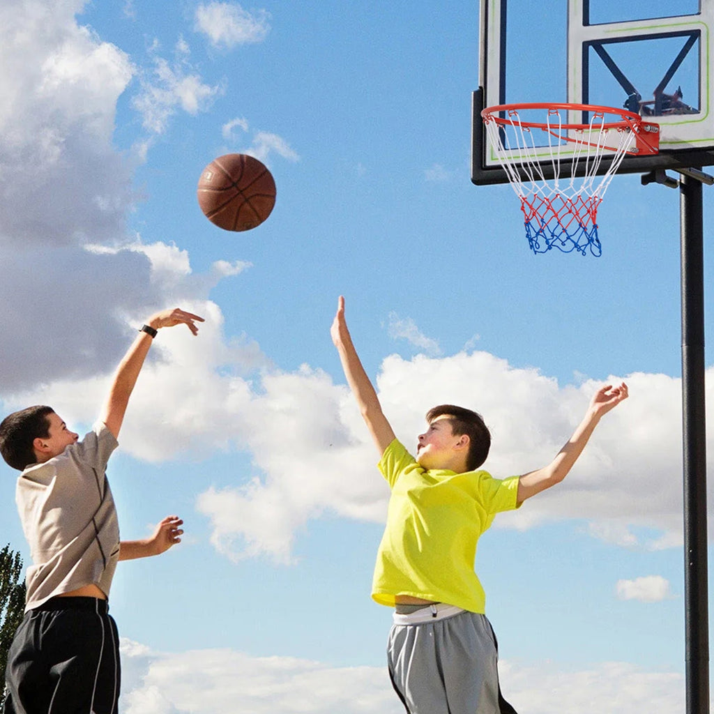 18 Inch Basketball Rim Goal Replacement with All Weather Net and Mounting Hardware-Black