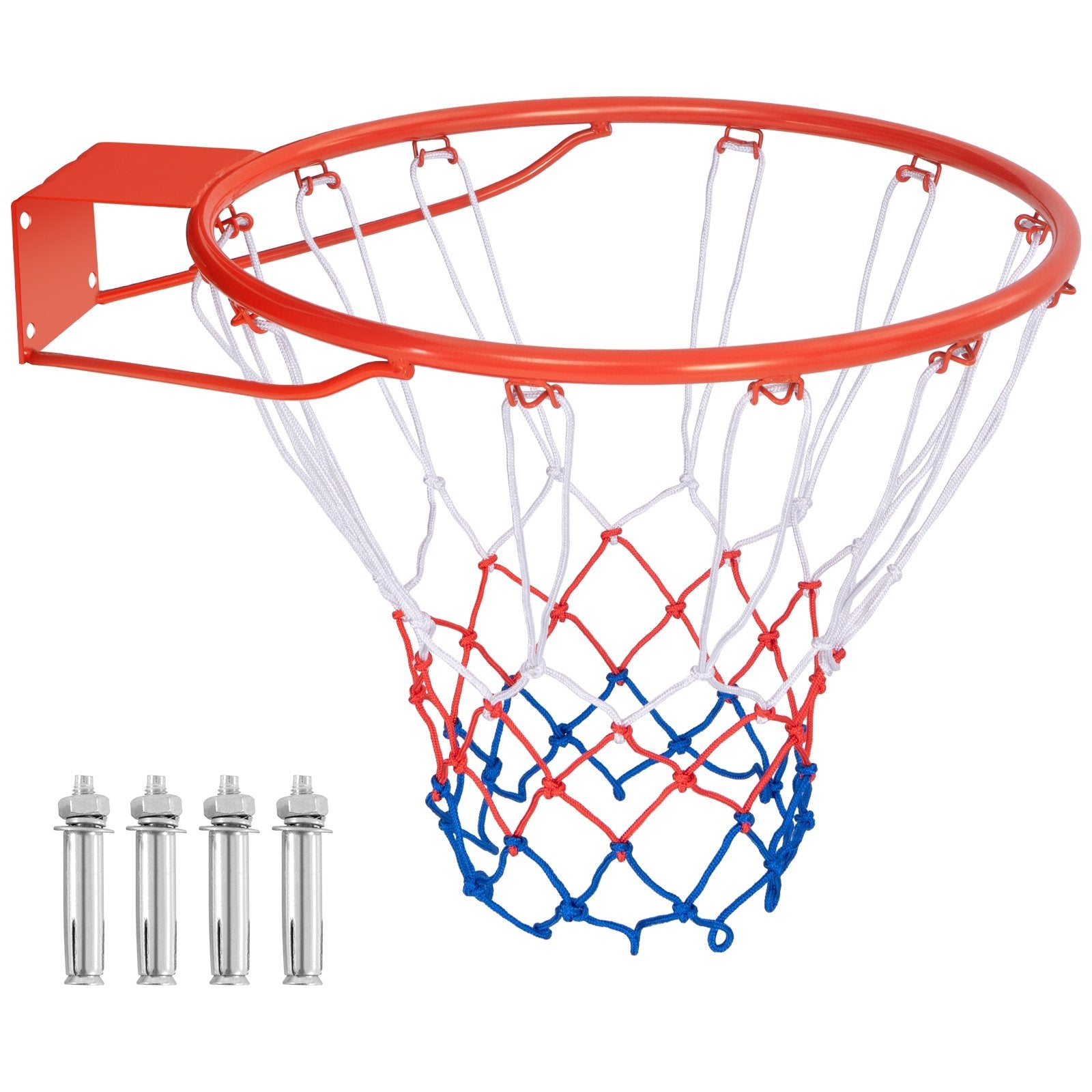 18 Inch Basketball Rim Goal Replacement with All Weather Net and Mounting Hardware-Black