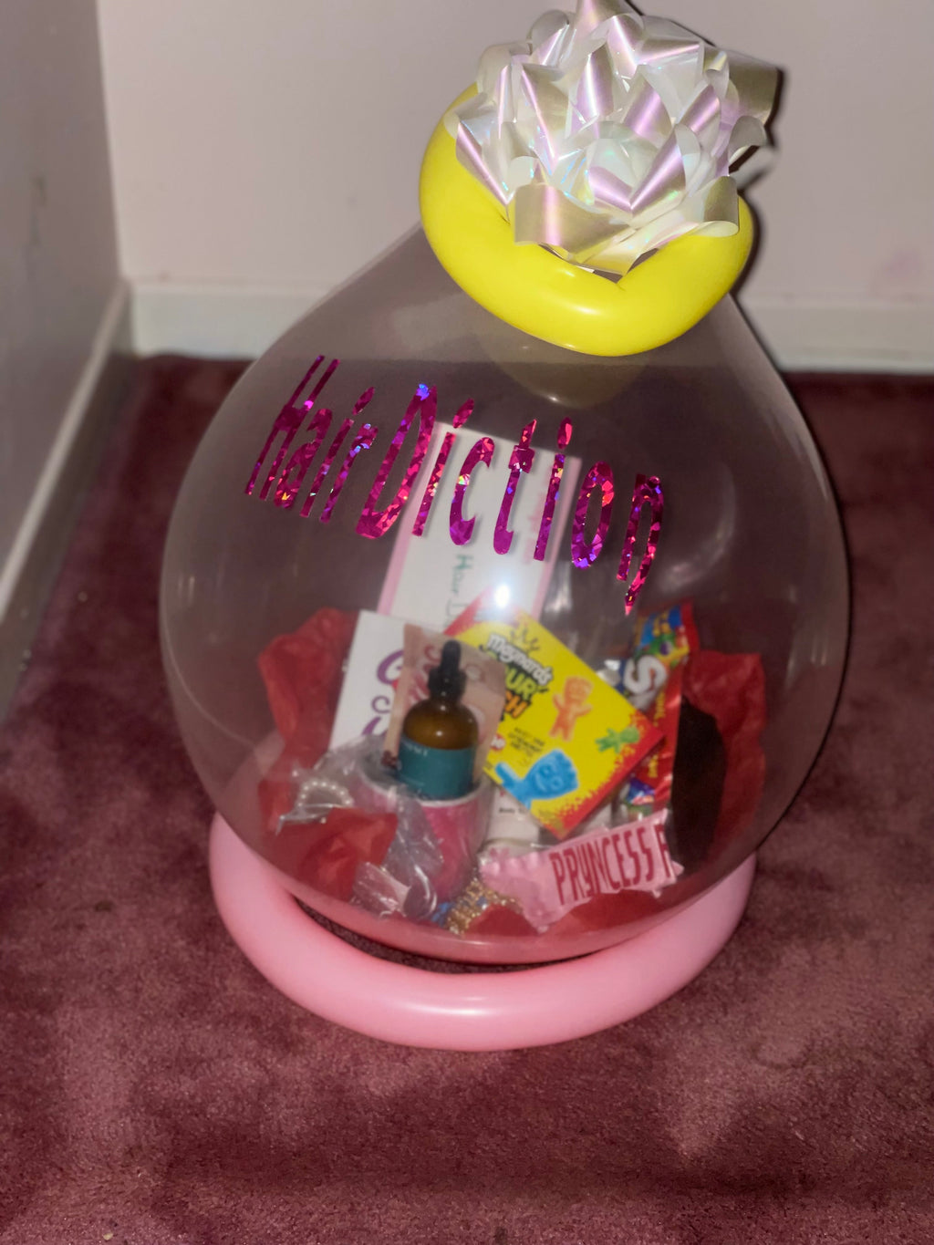 Custom Stuffed Balloons - Personalized Vinyl Writing & Bow