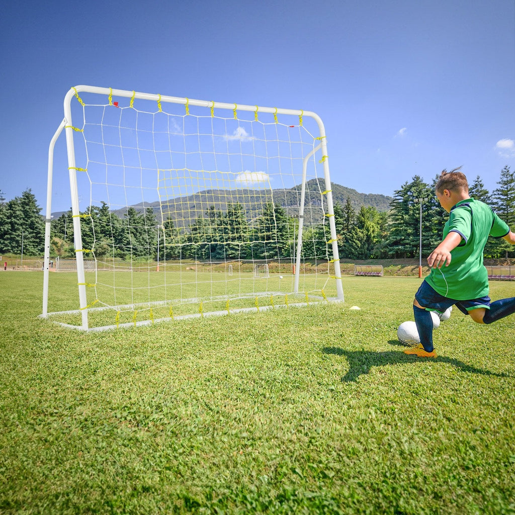 2-in-1 Kids Soccer Rebounder and Soccer Goal with Adjustable Height-Black
