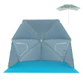 UPF50+ Sun Protection Beach Umbrella Tent with Portable Carrying Bag-Blue
