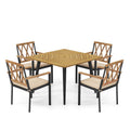 Outdoor Dining Table and Chairs with Cushions and 1.9 inches Umbrella Hole