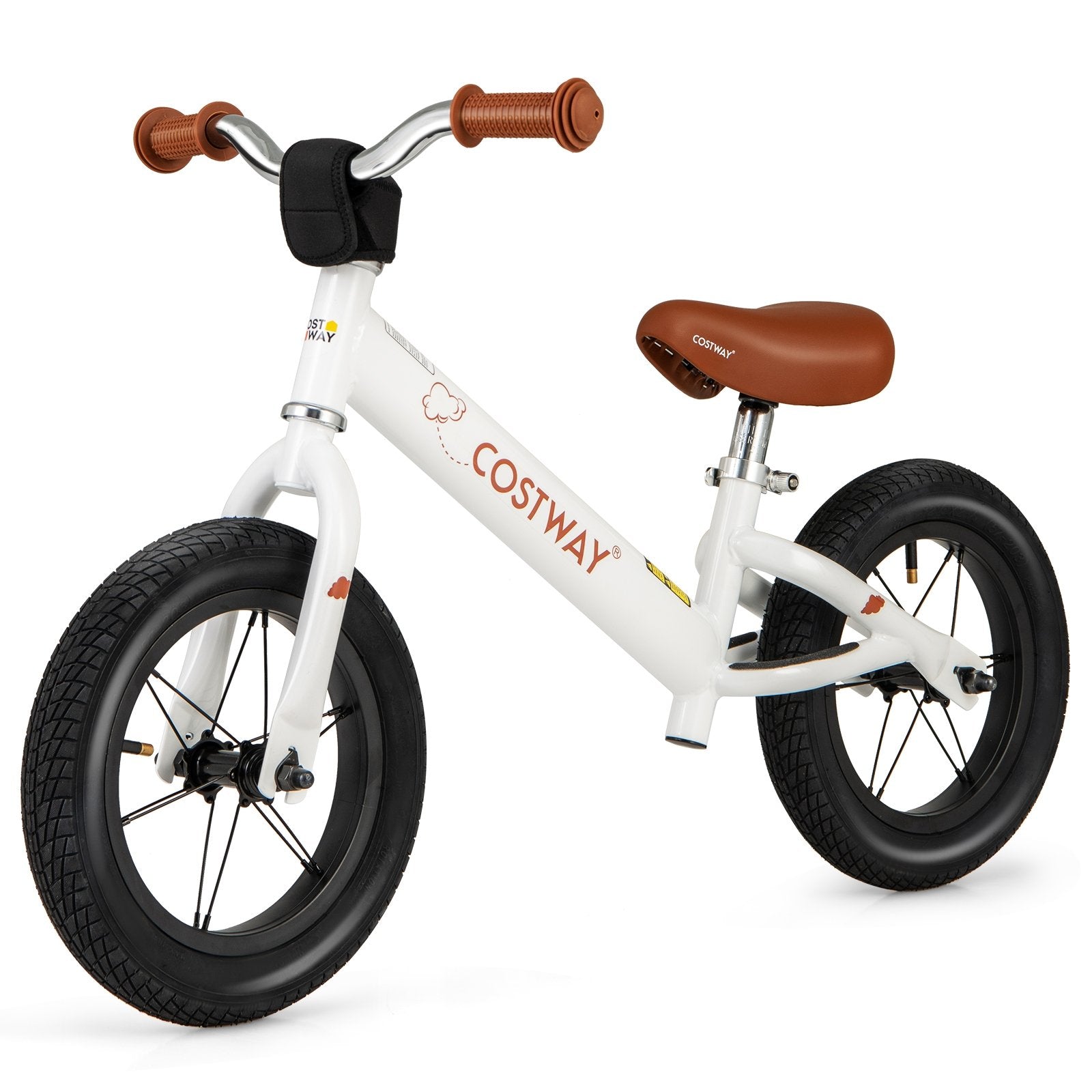 12 Inch Toddler Balance Bike with Height Adjustable Handlebar and Seat-Red