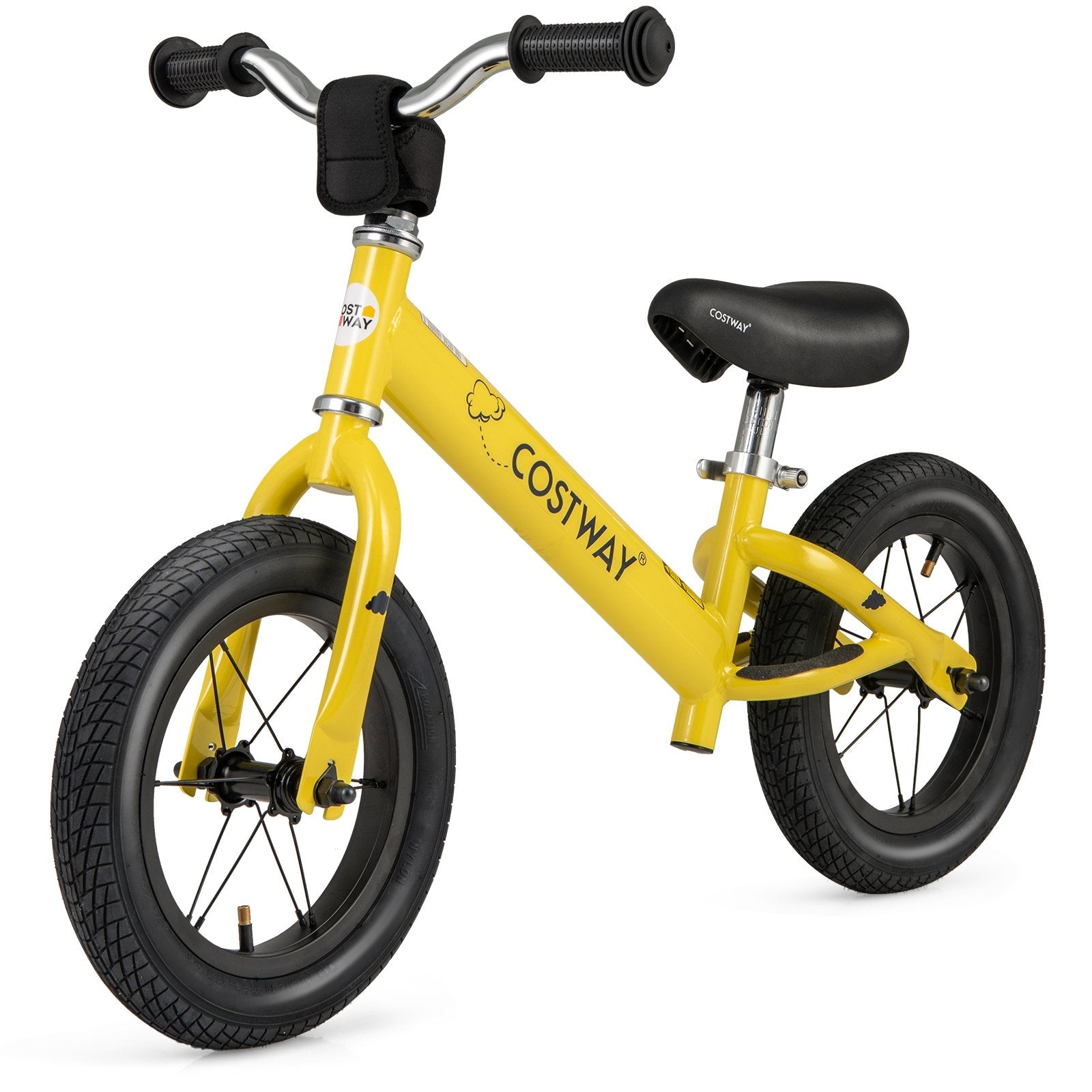 12 Inch Toddler Balance Bike with Height Adjustable Handlebar and Seat-Red