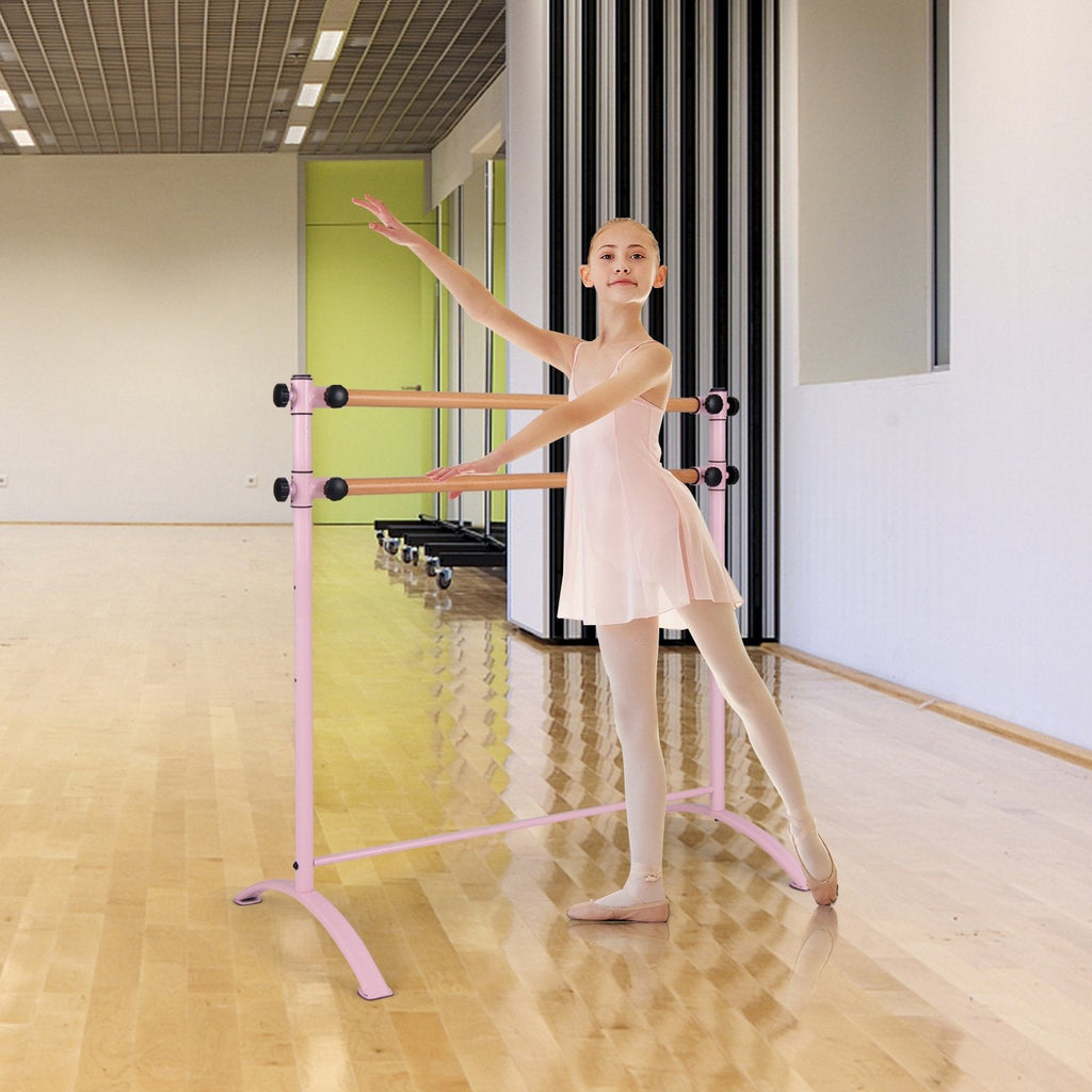 4 Foot Portable  Freestanding Double Ballet Barre-Black