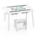 Sensory Table and Chair Set for Kids 2-8 with Foldable Bins-Natural
