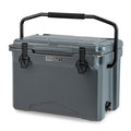 25 QT Hard Cooler with Aluminum Handle and Integrated Cup Holders-Gray