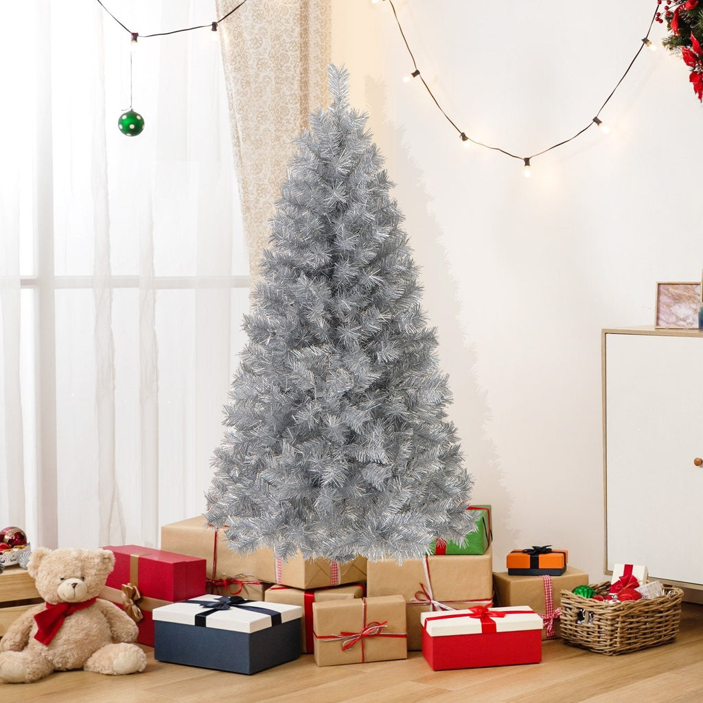 Artificial Xmas Tree with Branch Tips and Warm White LED Lights-5FT