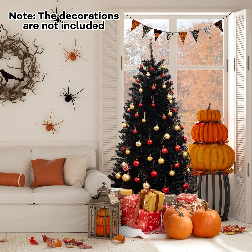 6/7/8 Feet Artificial Christmas Tree with 6 Lighting Modes and Spooky Sounds-7 ft