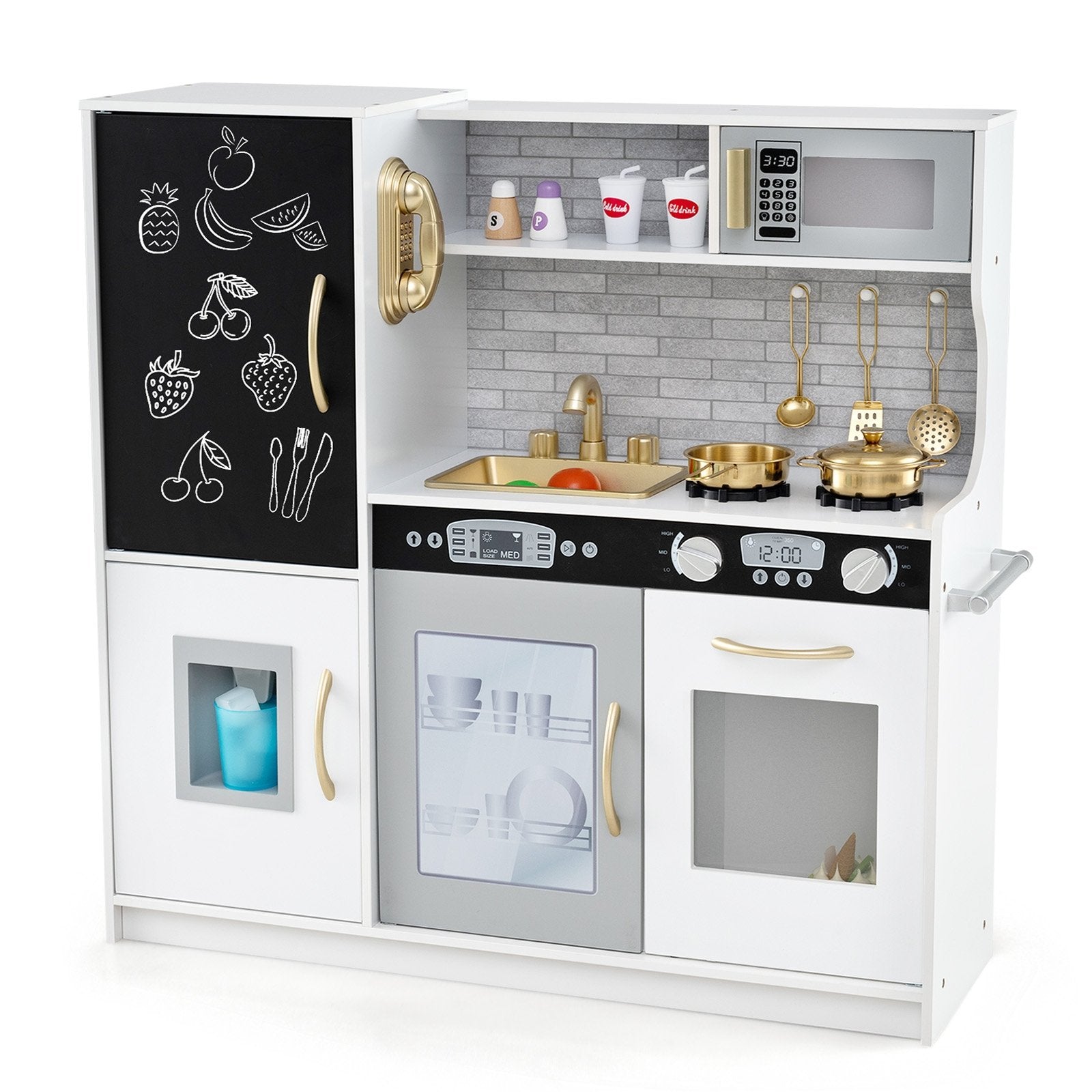 Toddler Pretend Play Kitchen for Boys and Girls 3-6 Years Old-Black