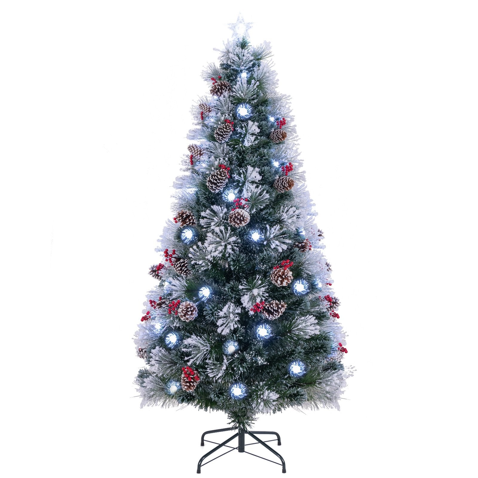 5 FT Flocked Christmas Tree with 8 Lighting Modes