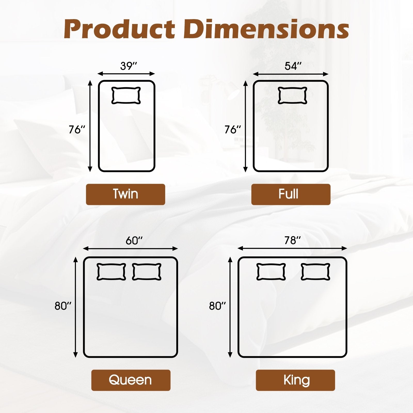 Machine Washable Electric Bed Warmer with Dual Controller 9 Heat Setting and 9-Hour Auto Off and Overheat Protection-King Size