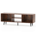 47.5 Inches TV Stand for 55-Inch TV with Compartments and Metal Legs-Rustic Brown