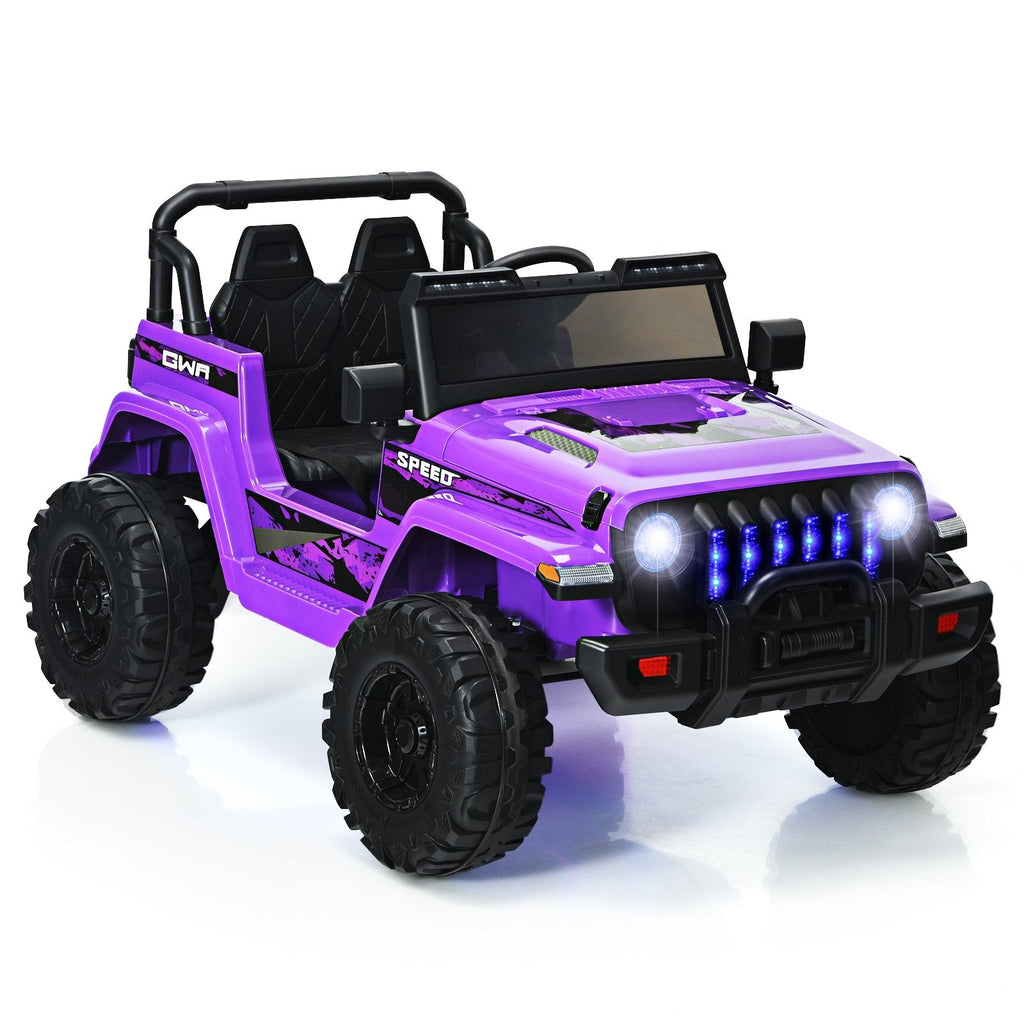12V Kids Ride-on Jeep Car with 2.4 G Remote Control-Solid Black