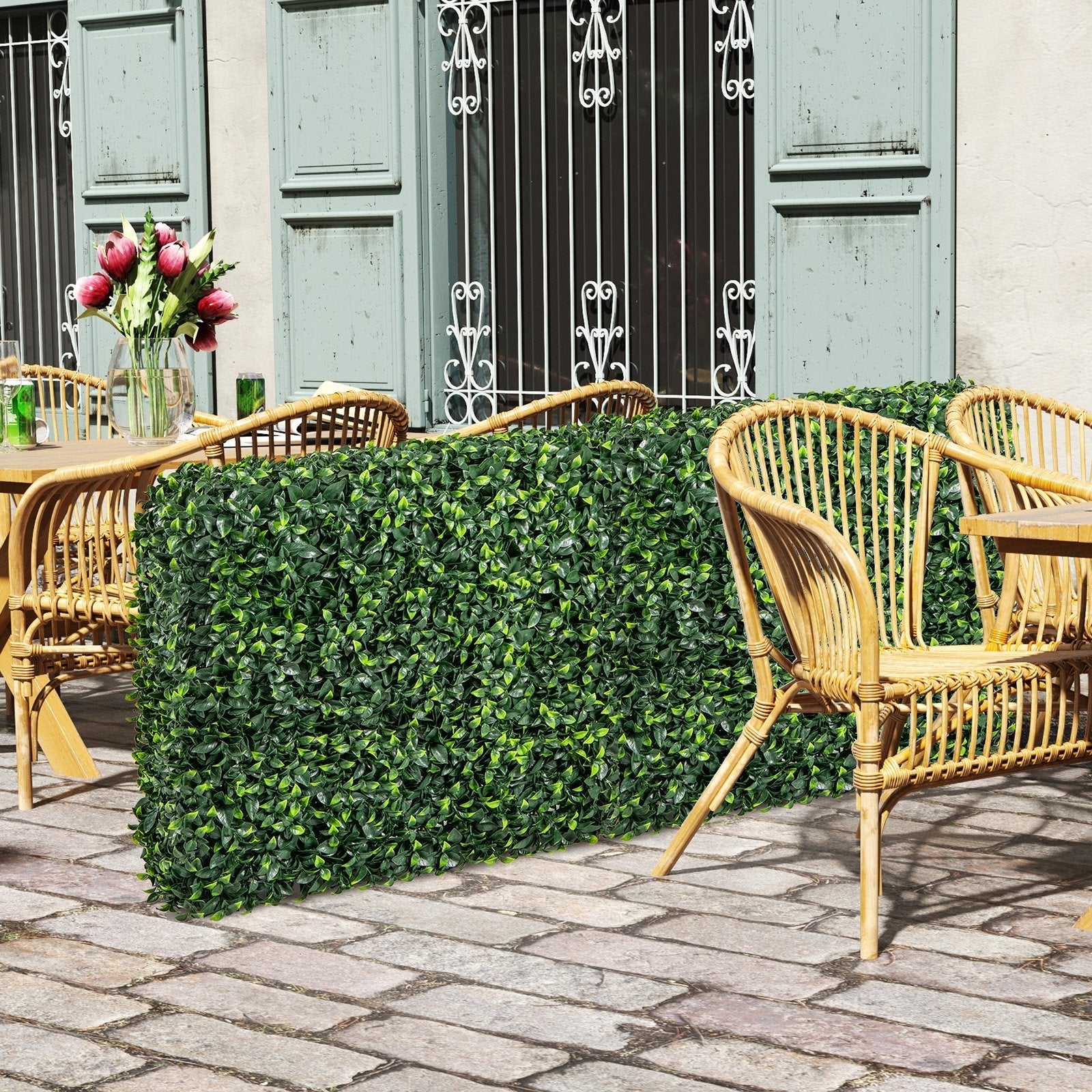 Faux Greenery Room Divider Decorative Privacy Screen Fence Hedge Wall-M