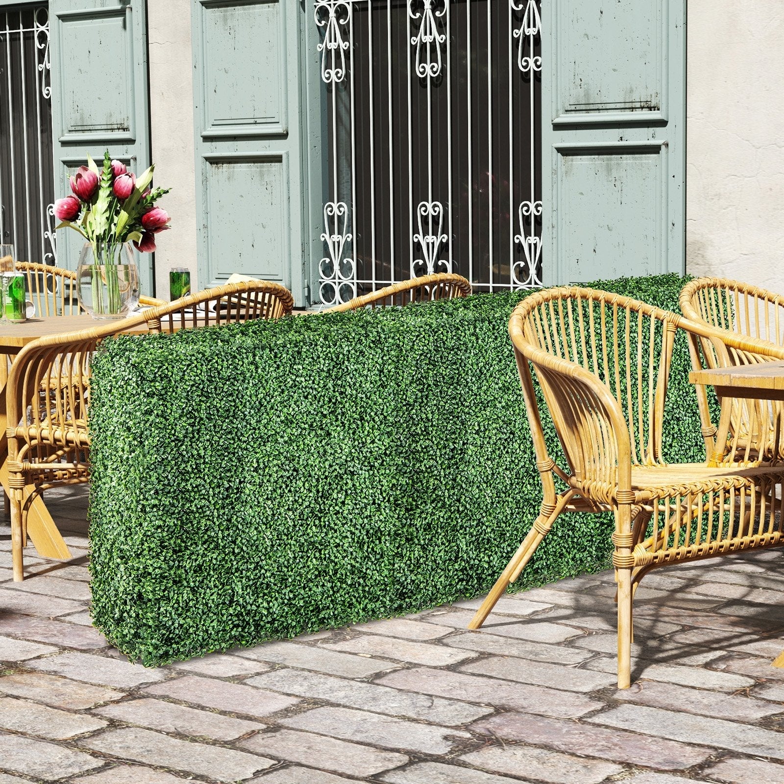 Faux Greenery Room Divider Decorative Privacy Screen Fence Hedge Wall-M
