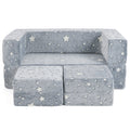 2 Seater Kids Play Couch with Removable and Machine Washable Flannel Cover-Color
