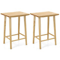 25.5 Inch Bar Stools Set of 2 with Footrest-Natural