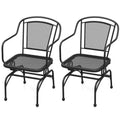 Outdoor Rocking Chair Set of 2 with Mesh Backrest and Seat for Yard-Black