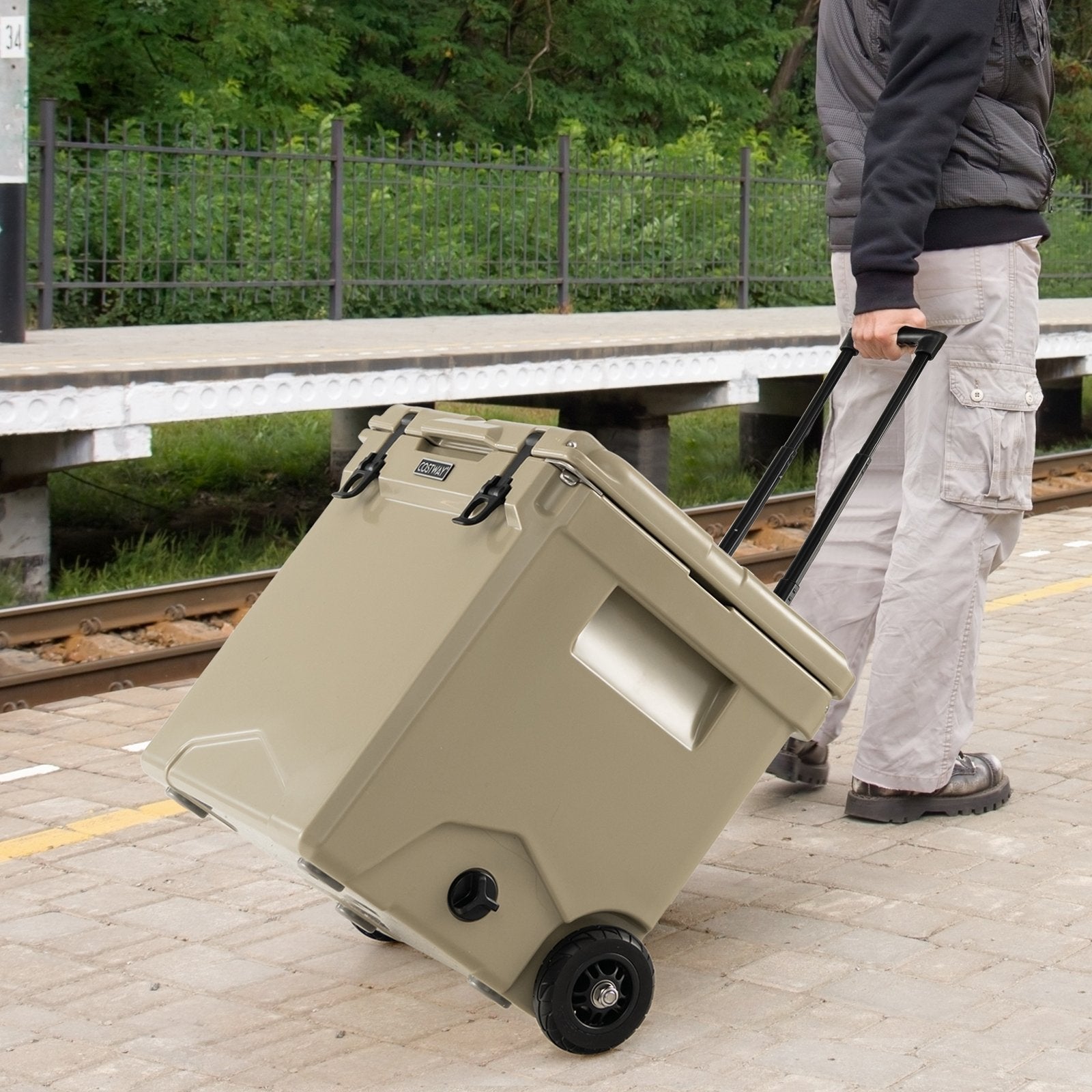 42 Quart Hard Cooler with Wheels and Handle