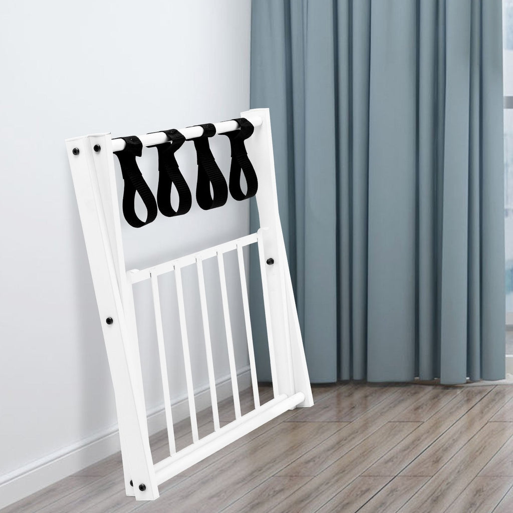 Set of 2 Folding Metal Luggage Rack Suitcase-Black