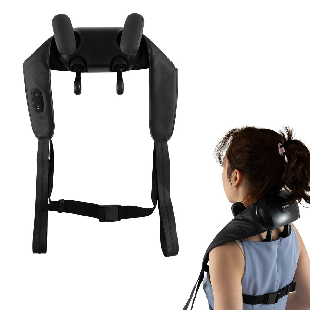 Neck Shoulder Massager with 2 Heat Levels for Pain Relief-Beige