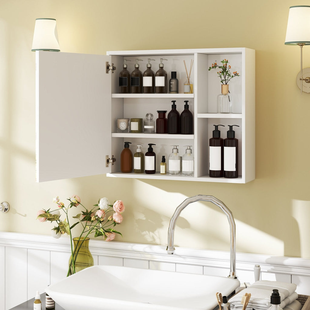 Bathroom Medicine Cabinet with Single Mirror Door-Black