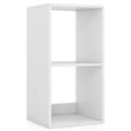 2 Cube Bookshelf with Back Guardrail for Living Room Bedroom-White