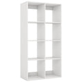 8 Cube Bookshelf with Back Guardrail for Living Room Bedroom-White