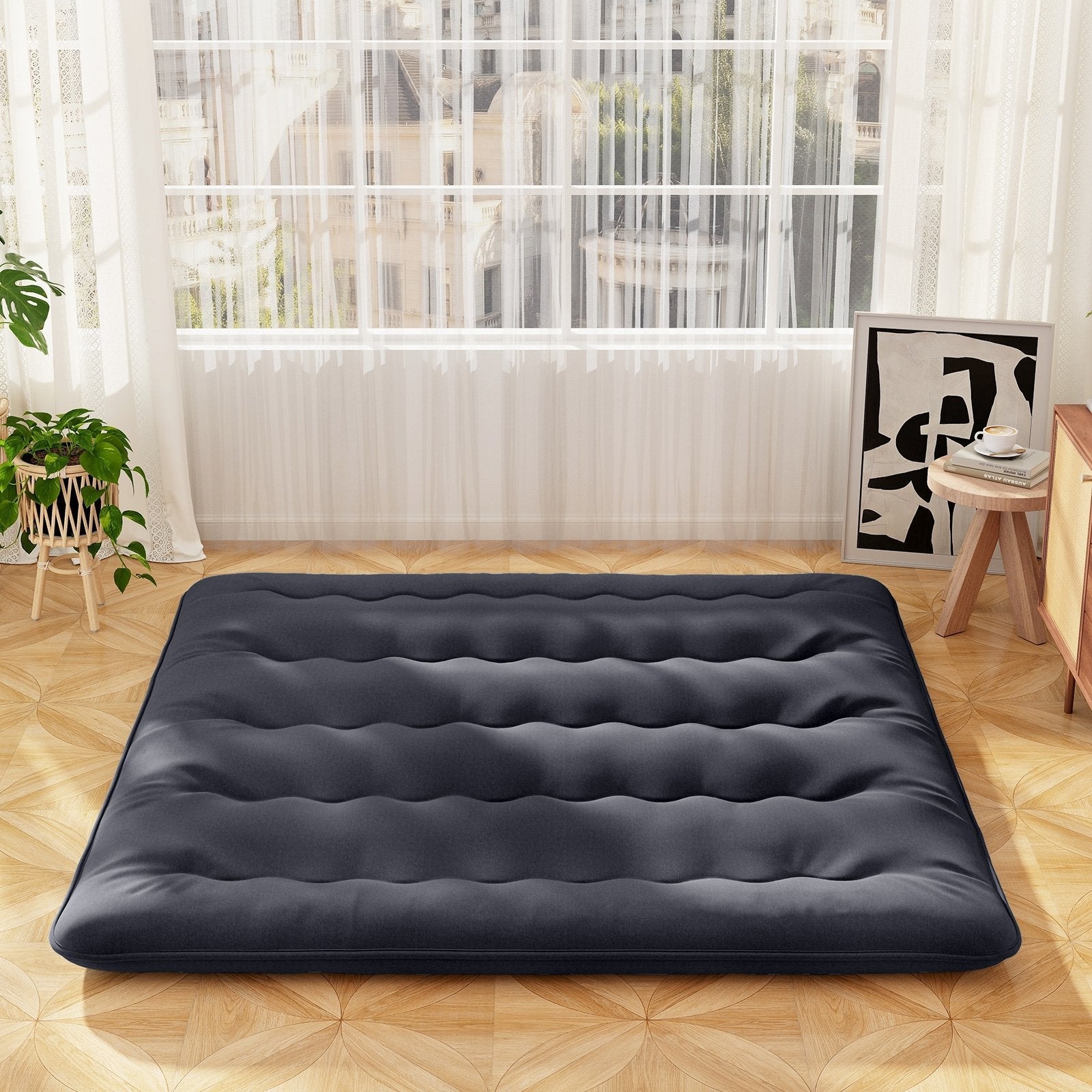 Futon Mattress with Washable Cover and Foldable Mat-Queen Size