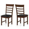Wooden Dining Chair with Rubber Wood Frame Set of 2-Oak