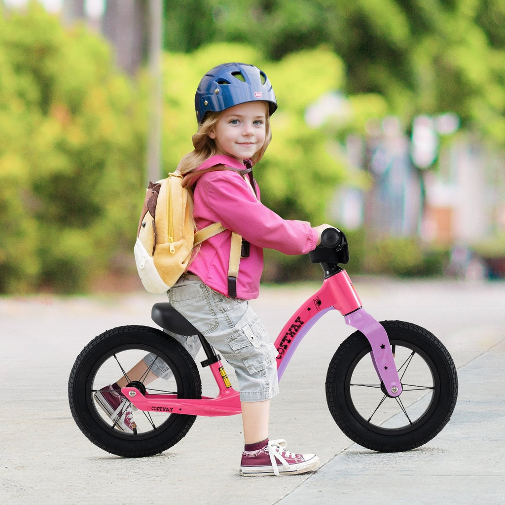 12-Inch Balance Bike with Adjustable Seat and Rotatable Handlebar for Over 36 Months Old-Green