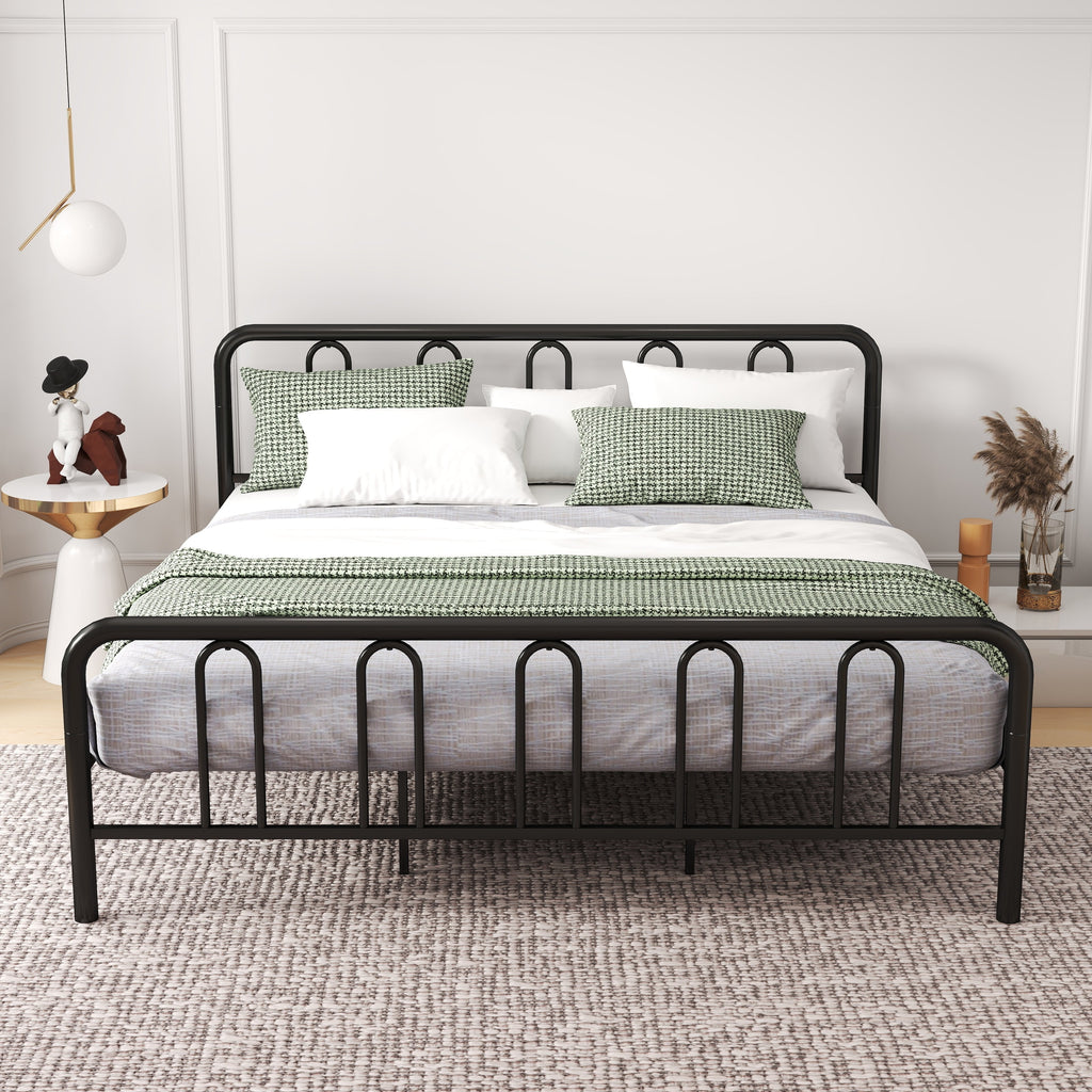 Full/Queen Size Metal Bed Frame with Headboard and Footboard-Queen Size