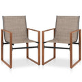 Outdoor Dining Chairs with Breathable Seat and Backrest Set of 2-Black